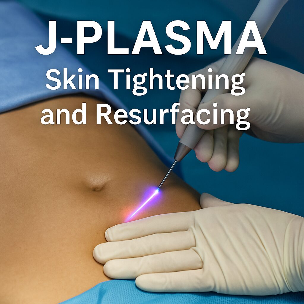 Close-up of J-Plasma skin tightening treatment performed by a cosmetic expert in NYC.