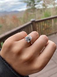 Emerald cut engagement ring