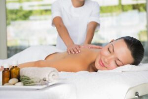 Relaxing therapeutic massage at a serene Massage Center in Tysons Corner.